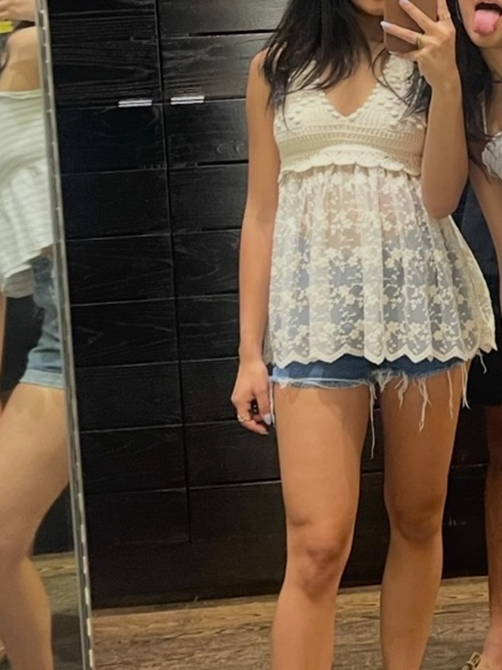 Zara Cream Crochet Halter Lace Dress for Girls